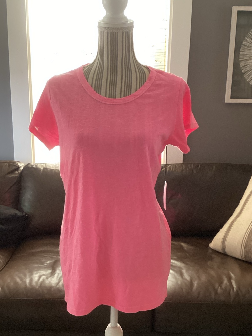 Velvet Neon Pink Short Sleeve Crew Neck Tee